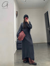 SWAYING 24 Autumn and Winter Seamless Strong Shrink Long Sleeve Dress SW-SW24AW2L13-SH Dark Gray SW-SW24AW2L12